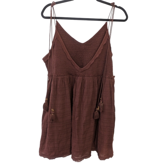 Free People Dark Purple Sundrenched Mini Dress. NWT. Large - Picture 3 of 5